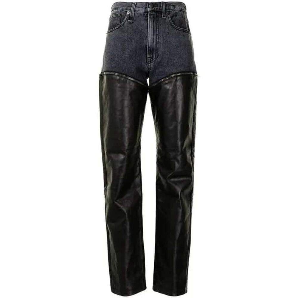 R13 Black Leather Zip Off Axl Slim Pants